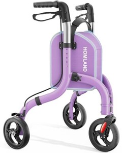 $150 HOMLAND Foldable 3 Wheel Walkers for Seniors, Lightweight Aluminum Frame
