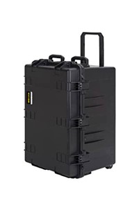 $390 MEIJIA Premium Waterproof Large Rolling Hard Camera Case,Hard Protective Case with customizable fit foam and wheels,Full Protection with Light&Convenient Design,Elegant Black (33.25X24.4X19.3)