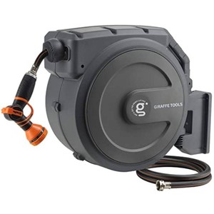 $180 Giraffe Tools Retractable Garden Hose Reel 12130FT Wall Mount Auto Rewind
