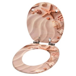 Sanilo 106 Round Soft Close Molded Wood Adjusting Toilet Seat, Sanibel Design