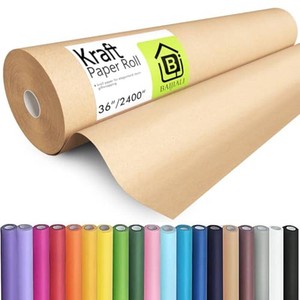 BAIJIALI 36 x 2,400 (200) Kraft Paper Roll for Craft Bulletin Board Paper Art Table Covering Crafting Gift Wrapping Bouquet Packing Parcel (Brown, 36x200)