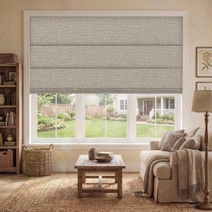 BERISSA Blackout Roman Shades for Indoor Windows Cordless,Pull Down Linen Fabric Roman Blinds,Privacy Window Shades for Door Windows,Bedroom,Office,Easy to Install,Light Brown,20 W x 48 H