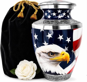 American Eagle Urn for Ashes Adult Male   Large Patriotic Cremation Urns for Human Ashes Adult Man & Women   Memorial Funeral Urn for Home Display, or Burial