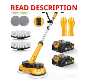 $169 Cordless Electric Mop M1, 2-in-1 Spin Mop & Floor Scrubber800RPM electric floor Machine, 6000mAh Battery, Smart Display, LED Light & Water