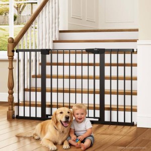 $142 Cumbor 30-54 Extra Wide Baby Gate for Stairs & Auto Close Dog Gate Black