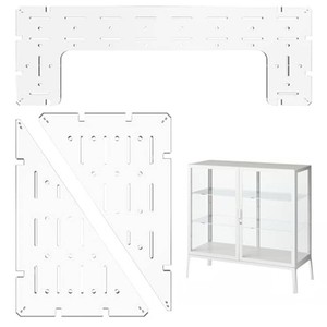 LUVCOSY Acrylic Shelves for IKEA Milsbo Wide Greenhouse Cabinet- 8mm Thick, Clear Acrylic Plant Corner Shelf Compatible with Wide IKEA Milsbo Glass Cabinet - 3 Pack Combo Set