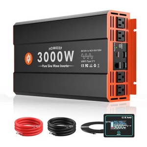 $120 Power Inverter 12V DC to 110V AC Converter for RV Truck Off-Grid Solar Car Inverter (3000W-007)