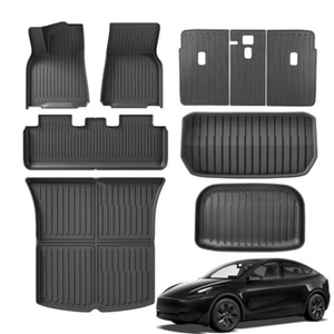 LUCKEASY 9PCS Full Set of Floor Mats for Tesla Model Y 5-Seat 2021-2024