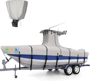 $180 1200D Waterproof 5-Ply T-Top Boat Cover for 20-22ft Center Console Boats