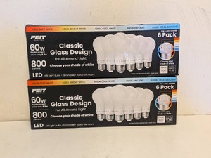 (2) NEW FEIT ELECTRIC 60W LED BULBS 6PK