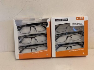 (2) NEW FOSTER GRANT 1.25 READING GLASSES 3PK