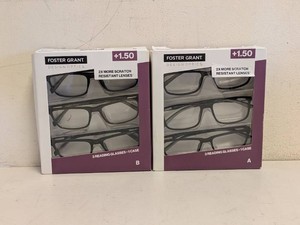 (2) NEW FOSTER GRANT 1.50 READING GLASSES 3PK