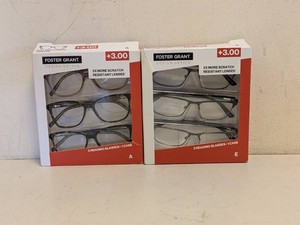 (2) NEW FOSTER GRANT 3.00 READING GLASSES 3PK