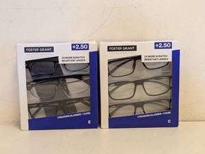 (2) NEW FOSTER GRANT 2.50 READING GLASSES 3PK