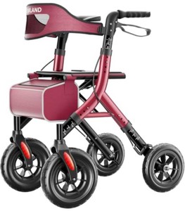 $200 HOMLAND All-Terrain Rollator Walker with Seat for Seniors, Aluminum Frame