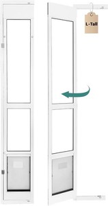$200 96 Inch Dog Door for Sliding Glass Door for Large Dogs - Left Open from Inside