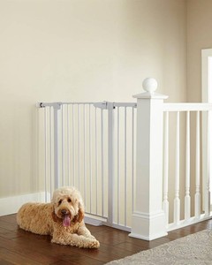 $120 Cumbor 36 Extra Tall Baby Gate, 30-46 Dog Gate Indoor White  Dual Lock Pet Gates with Wide 2-Way Door, Easy Install Safety Gates for Babies and Pets, Fits Doorways, Stairs & Entryways