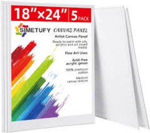 Simetufy 5 Pack 18x24 Inch Canvas Boards for Painting Bulk ...