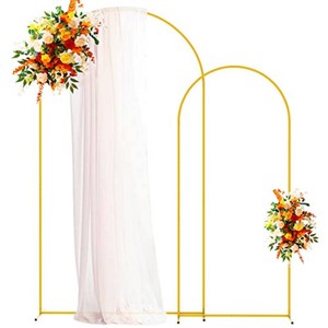 Putros Arch Backdrop Stand, 7.2ft & 6ft, Metal Wedding Arch Stand, Gold