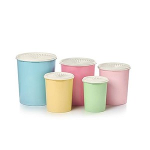 Tupperware Heritage 10-Piece Pastel Tall Canister Set (5 Containers5 Lids)
