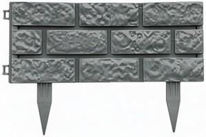 10 Pcs - Landscape Edging Faux Stone Garden Edging Border,17FT,7 in Tall Decorative Stone-Look Garden Border for Flower Bed Edging,Lawn,Landscaped Yard,Trees and Gardens,Grey