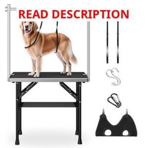 $160 Dog Grooming Table with Arm, Hammock, Nooses, 35.5L 23.6W Tabletop