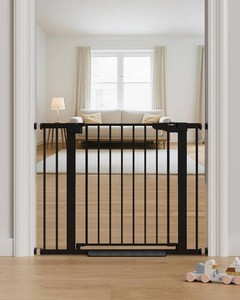 Cumbor 30-40.6 in Baby Gate for Stairs and Doorways, Dog Gate Indoor Black