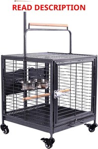 Travel Bird Cage, Easy to Wheel or Carry. Castor Wheels Included