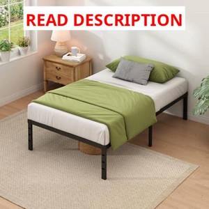 NEW JETO Metal Bed Frame,Twin Size Bed Frame with Storage Space,18 Inch