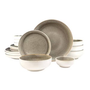Resona Moss 16-Piece Green Dinnerware Set