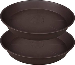 2 Pack of 20 22 inch Plant Saucer, 3.6 Depth Tray, Large Deep Heavy Duty Saucers for Pots, Garden Plastic Flower Plant Trays for Indoors Outdoor, Tray for Planter 19-23 (Brown)