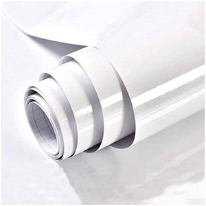 White Contact Paper Glossy Shiny Peel and Stick Wallpaper for Countertops