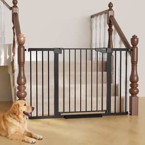 $130 Cumbor 29.7-51.5 in Extra Wide Baby Gate for Stairs, Dog Gate Indoor Black