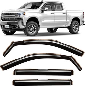 CLIM ART in-Channel Incredibly Durable Rain Guards for Chevrolet (Chevy) SilveradoGMC Sierra 1500 2019-2026 Crew Cab, Original Window Deflectors, Vent Window Visors, Truck Accessories, 4pcs- 619003LP