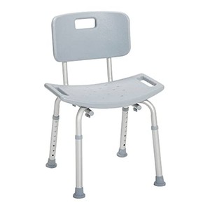 Drive Medical Shower Chair with Back and Suction Feet, Gray
