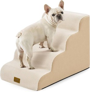 COZY KISS Dog Stairs for Small Dog 19.7 H, 4 Step Pet Ramp for Bed