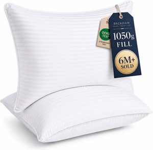 Beckham Hotel Collection Bed Pillows StandardQueen Size Set of 2 - Original Down Alternative Pillow for Sleeping - Bedding for Back, Stomach or Side Sleepers