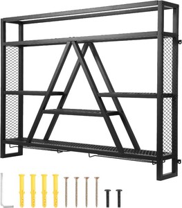 Decorative Wine Rack A-Frame Bar Shelf Wall Mounted Metal