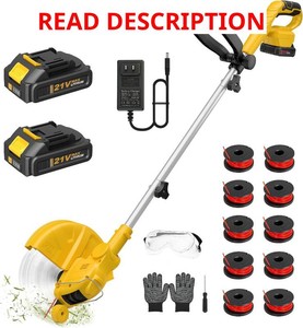 ALSO GO 21V Cordless String Trimmer,2.5Ah Battery Powered with Fast Charger