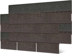 Roofing Shingles for Roof House Repair Tiles Shed Decor,Asphalt Shingles (Brown 3-Tab) 8PCS,39.4x13.1