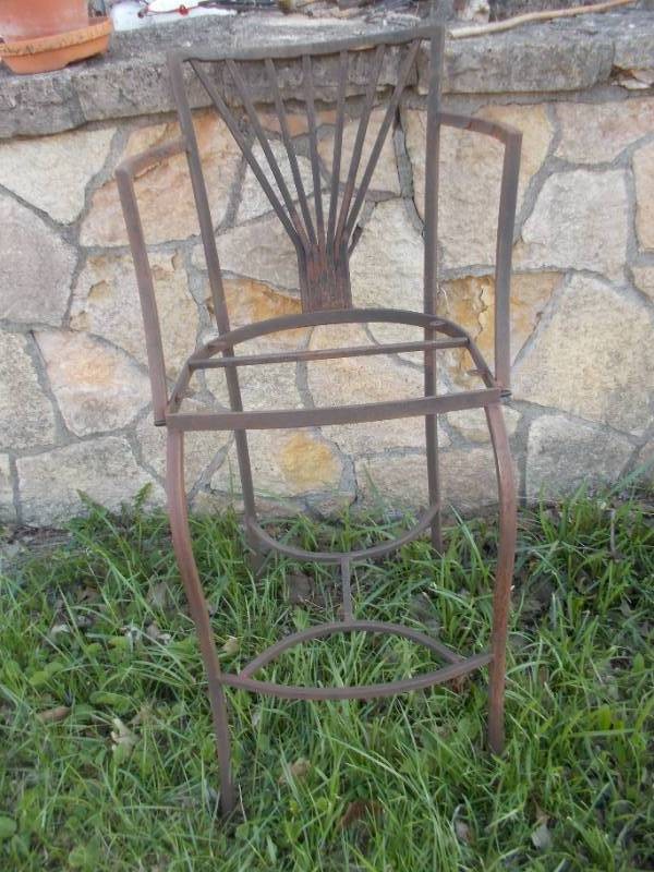 Vintage Ornate Wrought Iron Patio Chair Lot #375