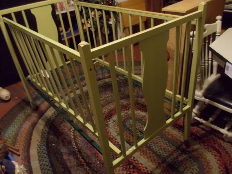Vintage Solid Wood Childs Crib