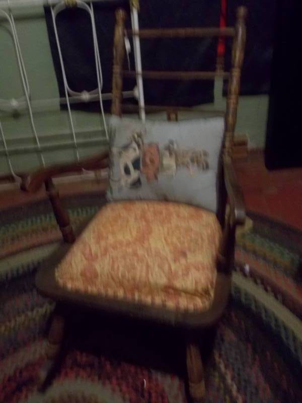 Vintage Solid Wood Cushioned Rocking Chair
