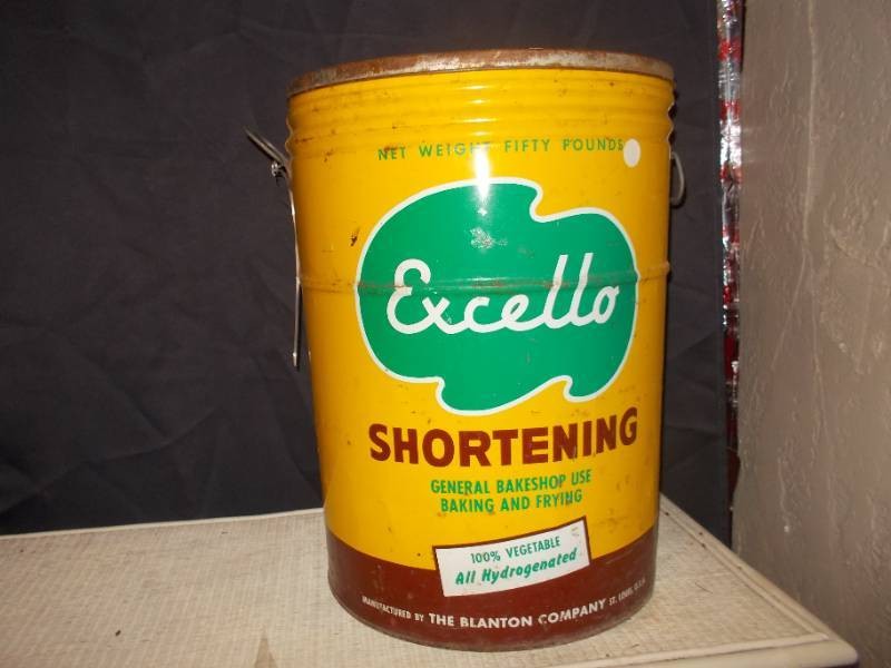 Vintage Excello Shortening 50-Lb Tin Can
