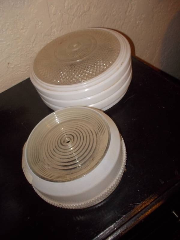 Assorted Vintage Clear Glass Ceiling Light Covers - 2 Total