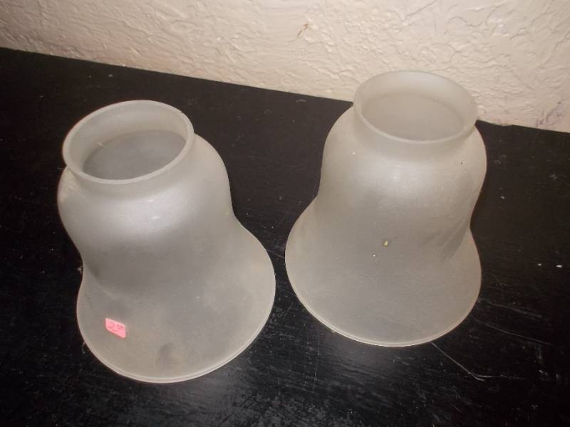 Vintage Frosted Glass Light Shades - 2-Piece Lot