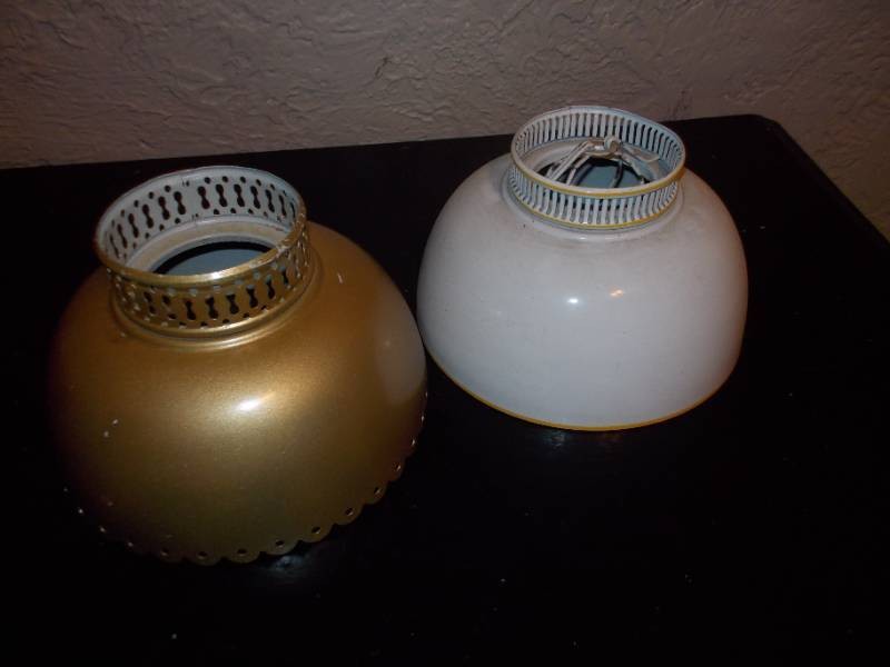 Assorted Vintage Glass Lamp Shades - 2-Piece Lot