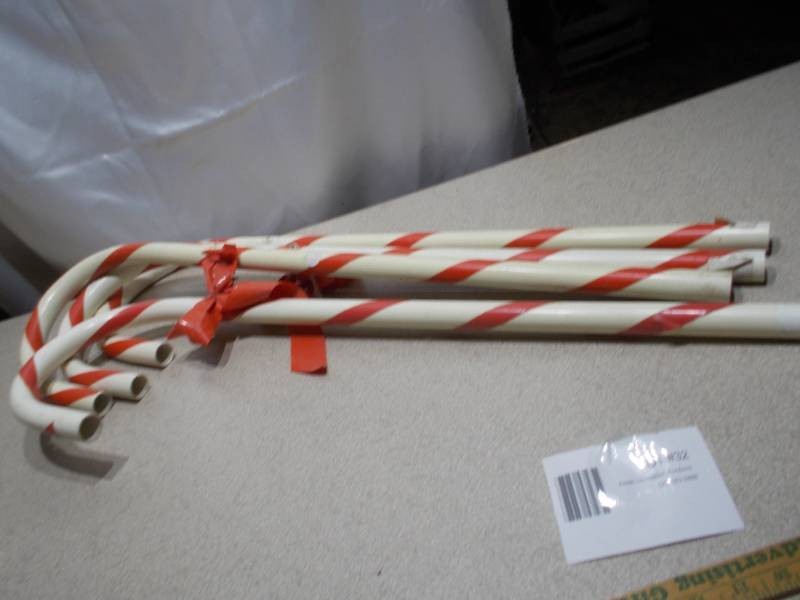 Plastic Candy Cane Outdoor Lawn Stakes - 4-Piece Set
