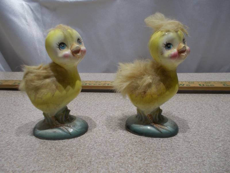 Vintage Ceramic Yellow Duckling Figurines (Pair)