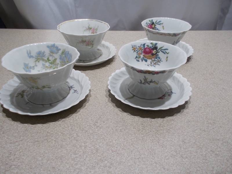 Vintage Floral Pedestal Cup & Saucer Mix Estate Lot